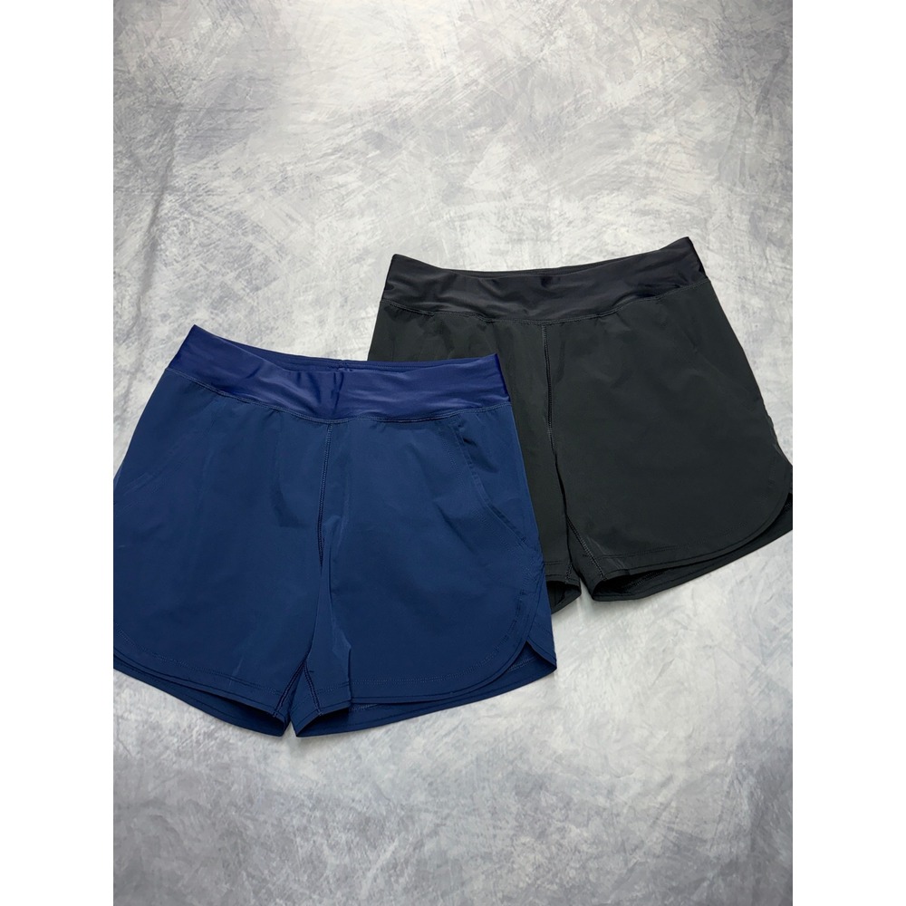 Lands End Womens Active Shorts Bundle 2 pair Navy Black‎ Sz 8 Stretch Pockets